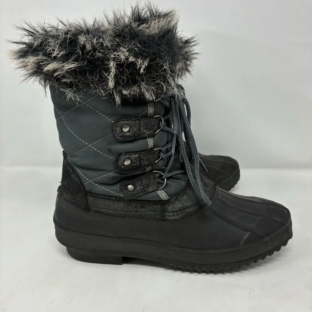 ITASCA Women's Snow Boots Shearling Fur Lined Size 8 Waterproof